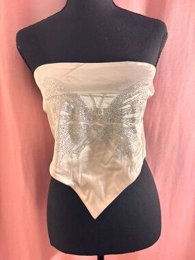 AKIRA White Satin-Lined Top